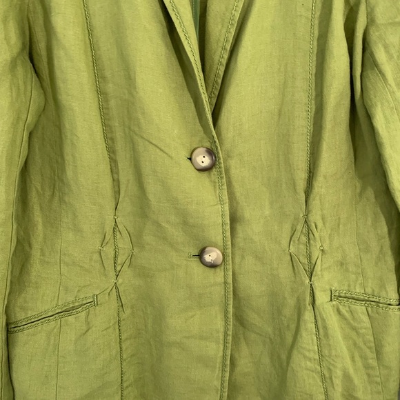 J Jill Small Tall 100% Linen Chartreuse Blazer New - Picture 10 of 12